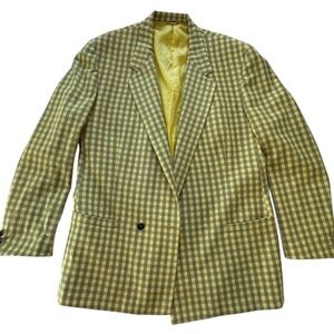 Vintage Yellow Plaid blazer by GIANNI VERSACE sz 48